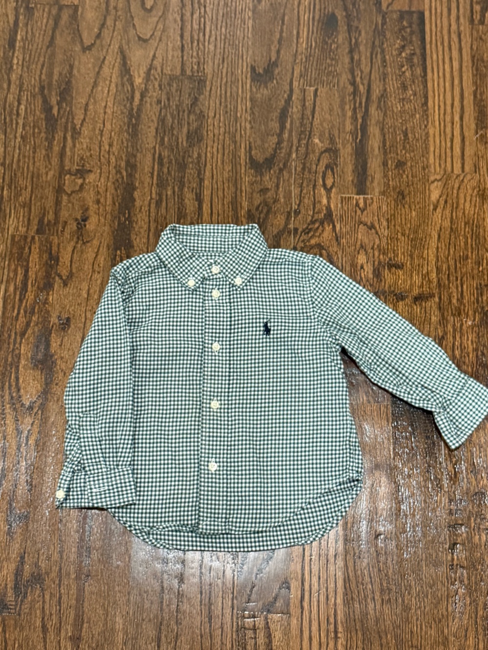 Baby Boys Polo Ralph Lauren Green Gingham Button Down Shirt Christmas 18 Months